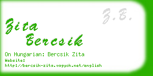 zita bercsik business card